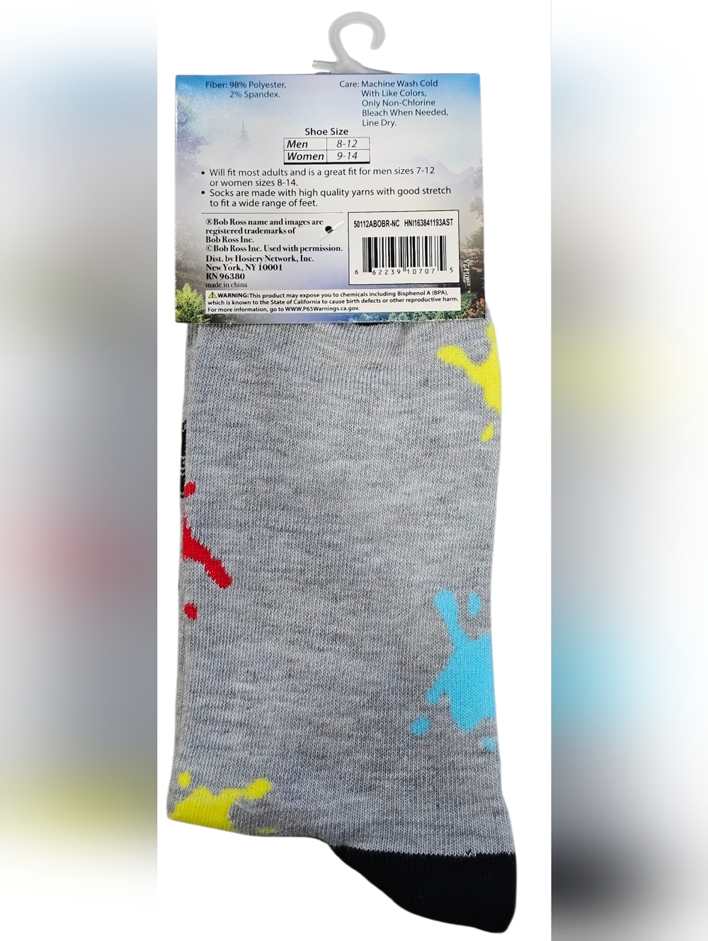 Bob Ross Graphic Crew Socks Set Of 5! New - Picture 6 of 12